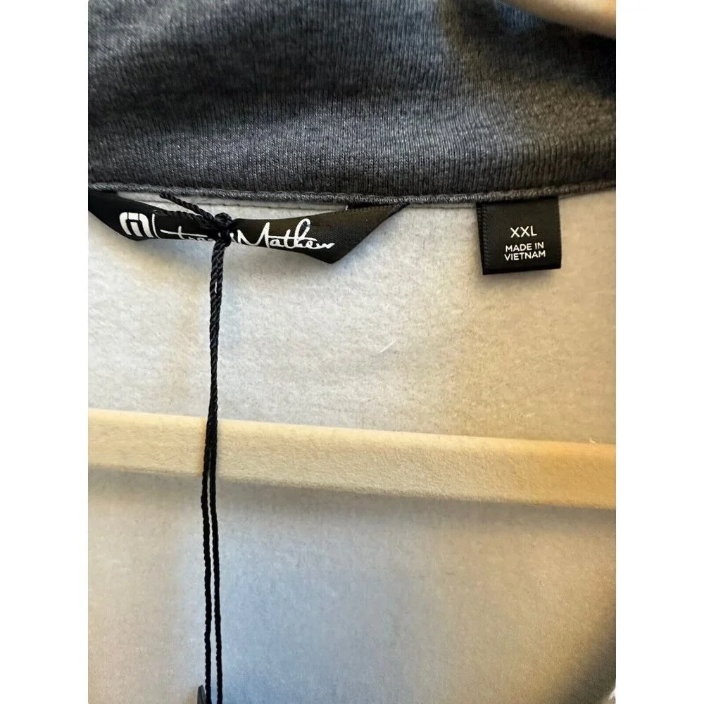 Travis Mathew 1/4 Zip Glacial Pullover Dark‎ Heather Gray NEW Mens XXL Golf